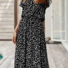 Fashion Street Print Turndown Collar A Line Dresses