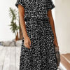 Fashion Street Print Turndown Collar A Line Dresses