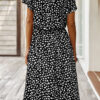 Fashion Street Print Turndown Collar A Line Dresses