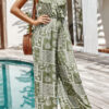 Fashion Street Print V Neck Loose Jumpsuits