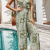 Fashion Street Print V Neck Loose Jumpsuits