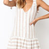 Fashion Street Striped Split Joint V Neck A Line Dresses