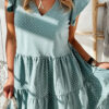 Fashion Street Dot Split Joint V Neck Princess Dresses