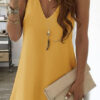 Fashion Street Solid V Neck Sling Dresses