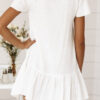 Fashion Casual Solid Split Joint V Neck Short Sleeve Dresses