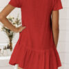 Fashion Casual Solid Split Joint V Neck Short Sleeve Dresses