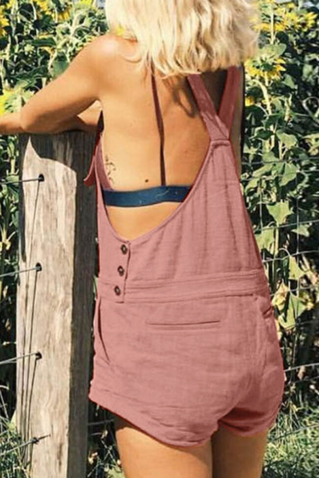 Fashion Casual Solid Spaghetti Strap Loose Jumpsuits