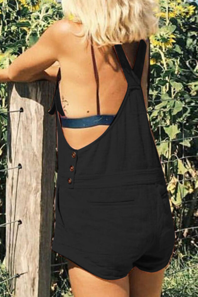 Fashion Casual Solid Spaghetti Strap Loose Jumpsuits