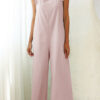 Fashion Casual Solid Frenulum O Neck Loose Jumpsuits