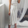Fashion Casual Striped Split Joint O Neck Straight Jumpsuits
