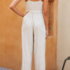 Fashion Casual Solid Frenulum V Neck Straight Jumpsuits
