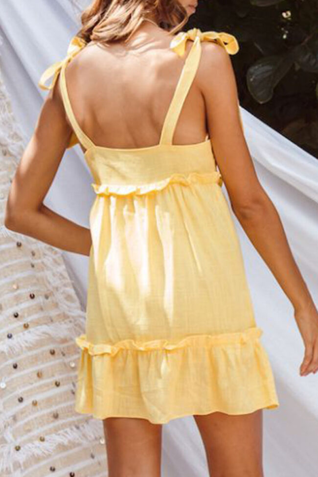 Fashion Sexy Solid Split Joint V Neck Sling Dresses