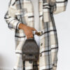 Fashion Street Plaid Split Joint Turndown Collar Outerwear