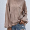 Fashion Casual Solid Split Joint O Neck Tops