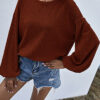 Fashion Casual Solid Split Joint O Neck Tops