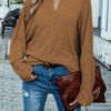 Fashion Solid V Neck Tops