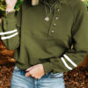 Fashion Street Solid Split Joint Hooded Collar Tops