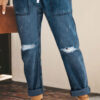 Fashion Sexy Solid Ripped Straight Denim