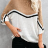 Fashion Street Striped Split Joint O Neck Tops