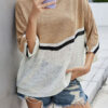 Fashion Street Striped Split Joint O Neck Tops