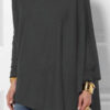 Fashion Casual Solid Asymmetrical O Neck Tops