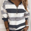 Fashion Casual Print Split Joint V Neck Tops