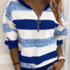 Fashion Casual Print Split Joint V Neck Tops