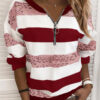 Fashion Casual Print Split Joint V Neck Tops