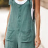 Fashion Sweet Solid Frenulum Spaghetti Strap Loose Jumpsuits