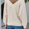 Fashion Casual Solid Split Joint Bateau Neck Tops