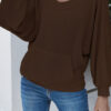 Fashion Casual Solid Split Joint Bateau Neck Tops