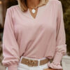 Fashion Daily Adult Solid Pullovers V Neck Tops