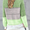 Fashion Street Striped Split Joint O Neck Tops