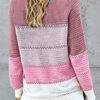 Fashion Street Striped Split Joint O Neck Tops