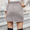 Fashion Street Solid Asymmetrical Mid Waist Type A Bottoms