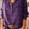 Fashion Casual Print V Neck Tops