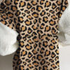 Fashion Casual Leopard Split Joint Turndown Collar Outerwear