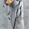 Fashion Street Solid Split Joint Turndown Collar Outerwear