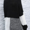 Fashion Street Patchwork Turtleneck Tops