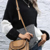 Fashion Street Patchwork Turtleneck Tops