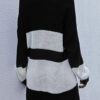 Fashion Street Striped Split Joint O Neck Tops