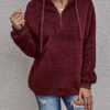 Fashion Street Solid Hooded Collar Tops