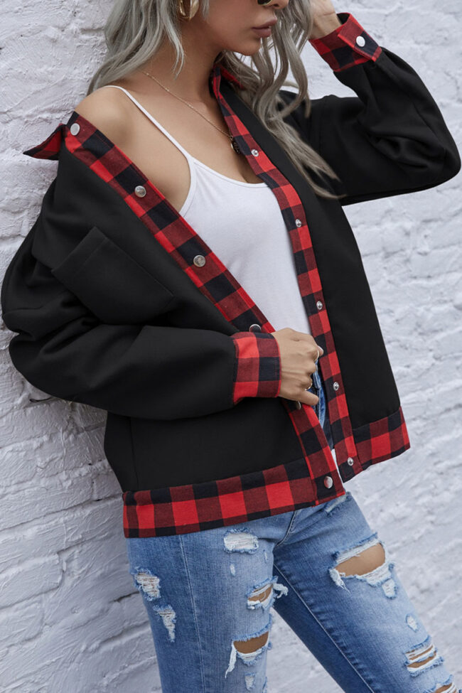 Fashion Casual Solid Split Joint Turndown Collar Outerwear