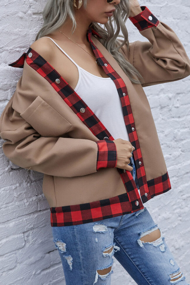 Fashion Casual Solid Split Joint Turndown Collar Outerwear