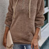 Fashion Street Solid Hooded Collar Tops