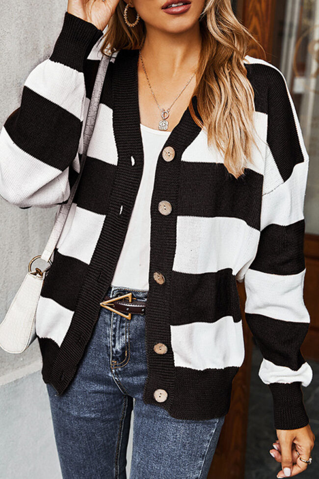 Sexy Casual Striped Split Joint V Neck Mid Waist Tops