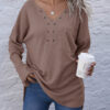 Fashion Casual Solid V Neck Tops