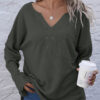 Fashion Casual Solid V Neck Tops