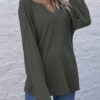 Fashion Casual Solid V Neck Tops