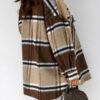 Fashion Street Plaid Split Joint Turndown Collar Tops